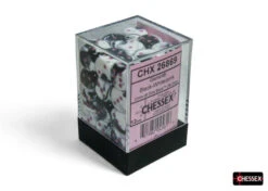 Chessex Dice: Gemini Black-White/pink 12mm D6 Dice Block (36 Dice)
