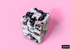 Chessex Dice: Gemini Black-White/pink 12mm D6 Dice Block (36 Dice) -Gamers Guilds Store gamers guild az chessex chessex dice gemini black white pink 12mm d6 dice block 36 dice chessex 1139909664