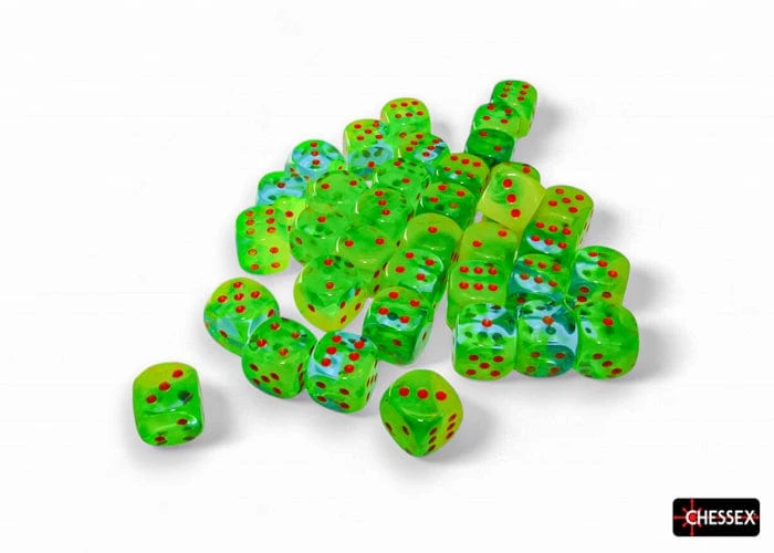 CHX26870-Chessex Gemini Plasma Green-Teal/orange Luminary 12mm D6 Dice Block (36 Dice) 4 CHX26870-Chessex Gemini Plasma Green-Teal/orange Luminary 12mm D6 Dice Block (36 Dice) - Image 4