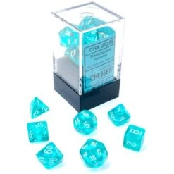 Chessex CHX20385: 7-Die Set Mini Translucent: Teal/White