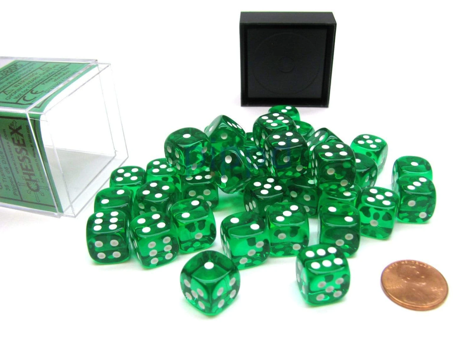CHX23805 - Chessex 12mm D6 Green/White Translucent 1 CHX23805 - Chessex 12mm D6 Green/White Translucent
