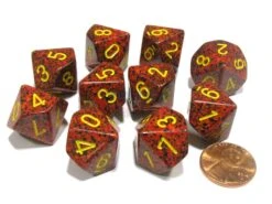 CHX25123 - Chessex Set Of Ten D10 Speckled Mercury