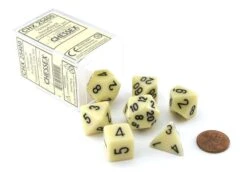 CHX25400 - Chessex 7 Die Set Ivory/Black Opaque