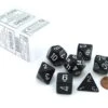 CHX25408 - Chessex 7 Die Set Opaque Black/white