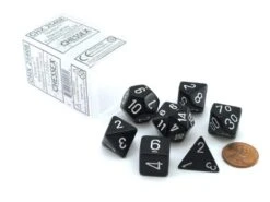 CHX25408 - Chessex 7 Die Set Opaque Black/white