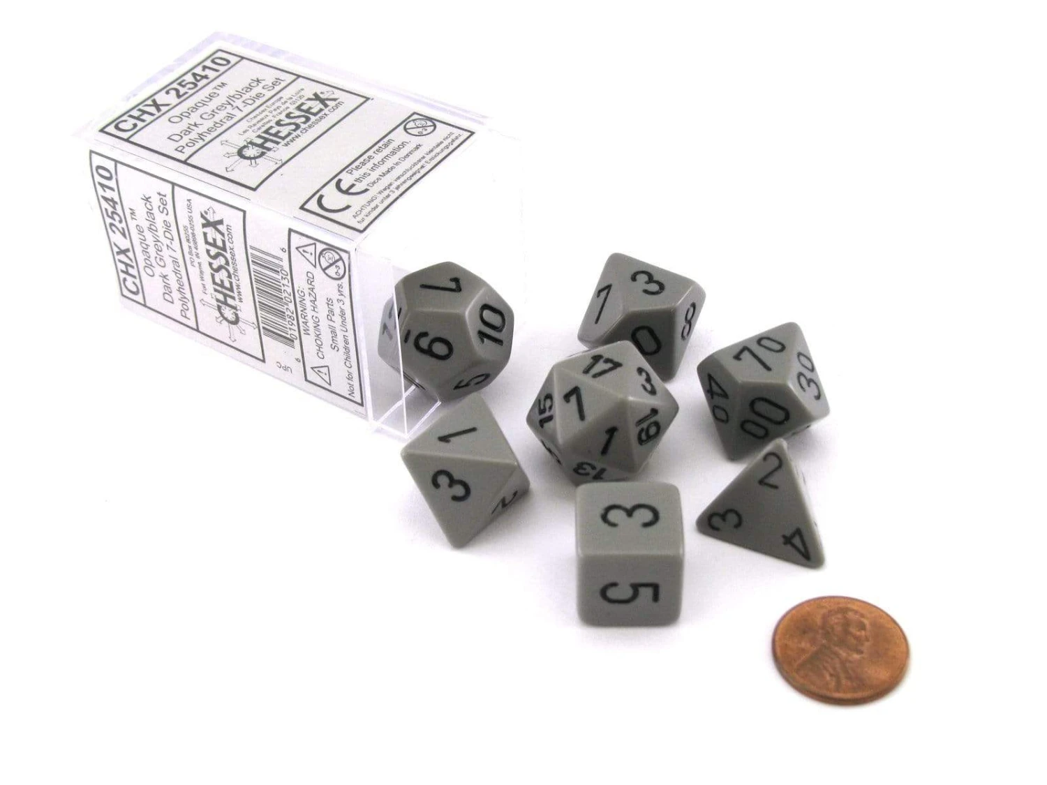 CHX25410 - Chessex 7 Die Set Grey/Black Opaque 1 CHX25410 - Chessex 7 Die Set Grey/Black Opaque