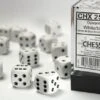 CHX25601 - Chessex 16mm D6 Opaque White/black
