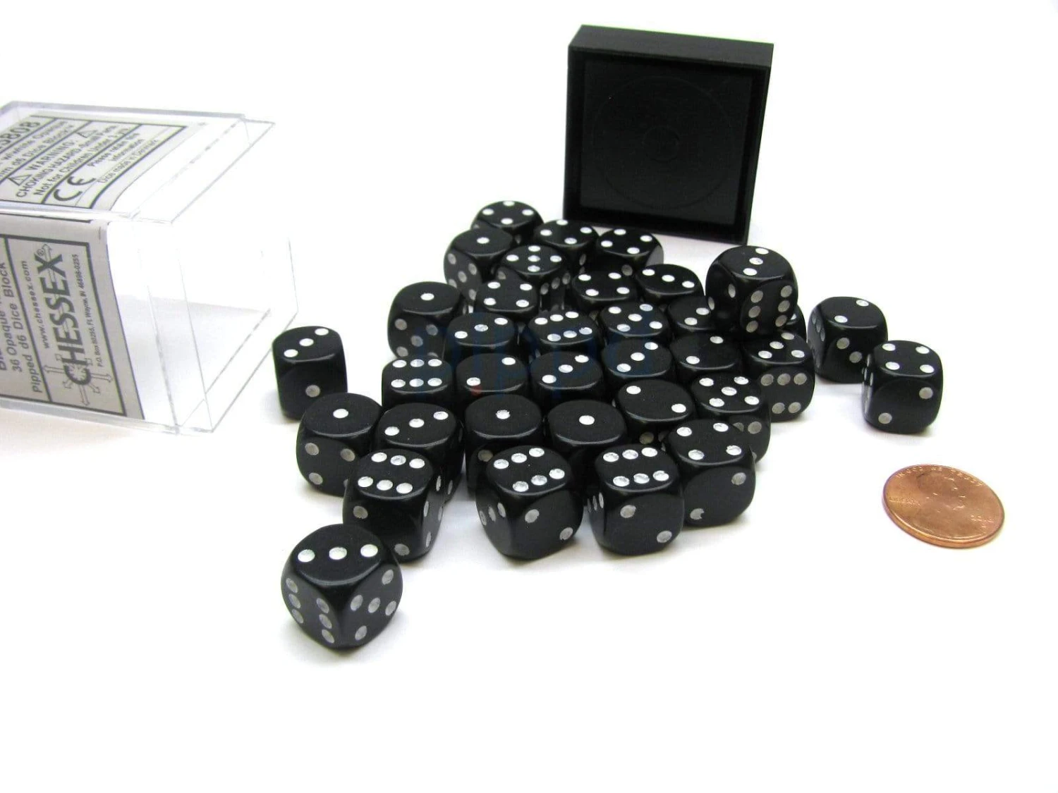 CHX25808 - Chessex 12mm Block Opaque Black/White 1 CHX25808 - Chessex 12mm Block Opaque Black/White