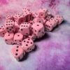 CHX25864 Chessex Dice: Opaque Pastel Pink/black 12mm D6 Dice Block