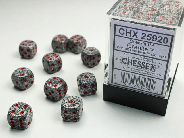 CHX25920 - Chessex 12mm D6 Granite Speckled 1 CHX25920 - Chessex 12mm D6 Granite Speckled