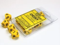 CHX26202 - Chessex Set Of Ten D10 Opaque Yellow / Black