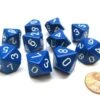 CHX26206 - Chessex Set Of Ten D10 Opaque Blue / White