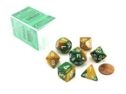 CHX26425 - Chessex 7 Die Set Gold/Green Gemini