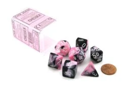 CHX26430 - Chessex 7 Die Set Black Pink / White Gemini
