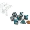 CHX26456 - Chessex 7 Die Set Steel Teal / White Gemini