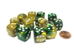 CHX26625 - Chessex 16mm Gold / Green Gemini