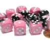 CHX26630 - Chessex 16mm Set Of 12 D6 Black Pink / White Gemini