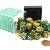 CHX26825 - Chessex 12mm D6 Gold/Green Gemini