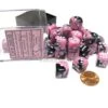 CHX26830 - Chessex 12mm D6 Black Pink/White Gemini
