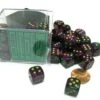 CHX26834 - Chessex 12mm D6 Green Purple/Gold Gemini
