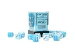 CHX26865 - Chessex 12mm D6 Gemini Pearl Turquoise-White/Blue Luminary