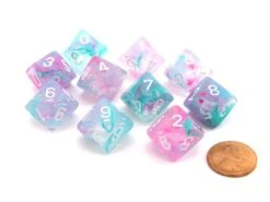 CHX27345 - Chessex Set Of Ten D10 Nebula Wisteria / White