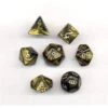 CHX27418 - Chessex 7 Die Set Black-Gold/Silver Leaf