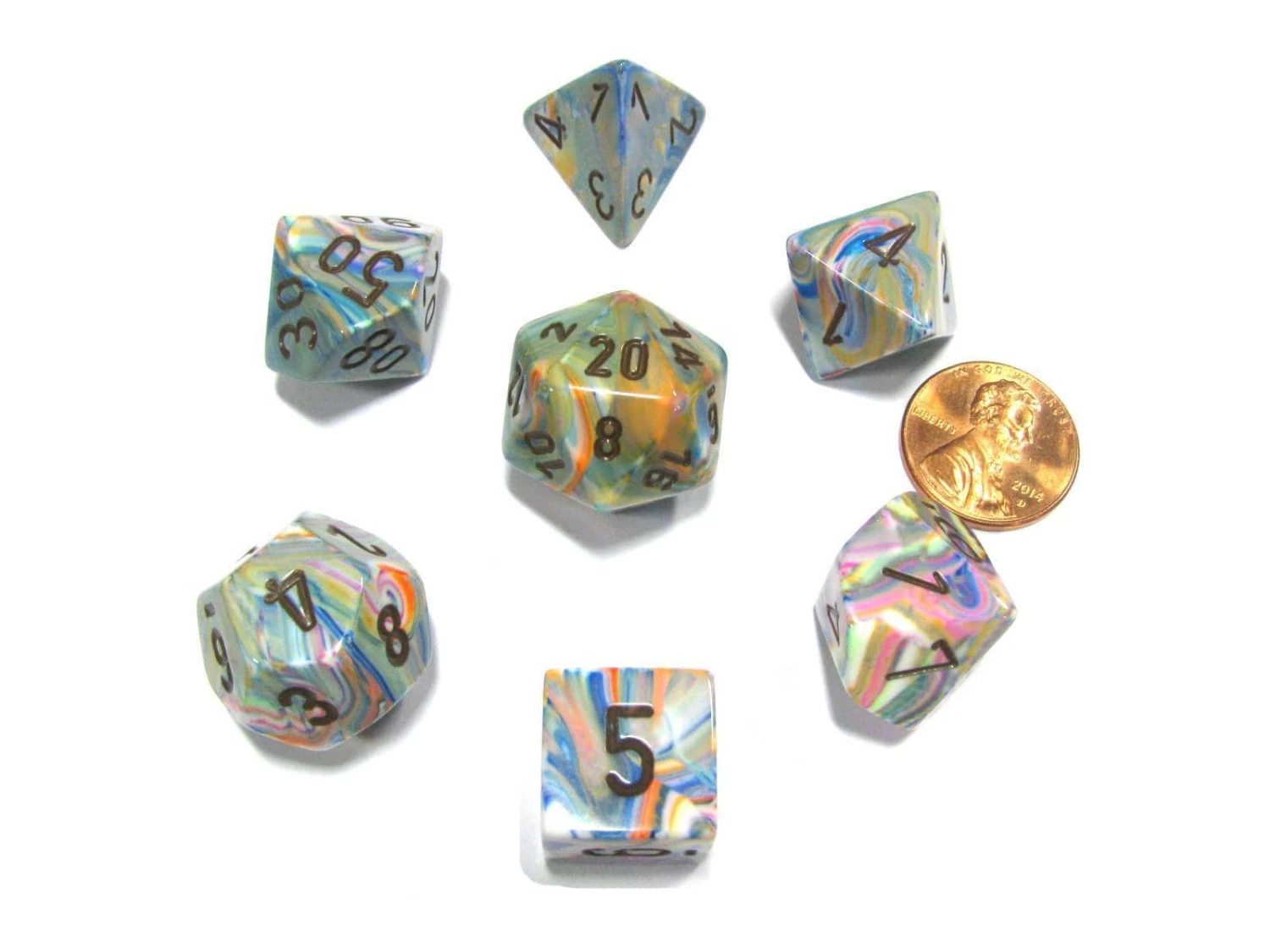 CHX27441 - Chessex 7 Die Set Vibrant / Brown Festive 1 CHX27441 - Chessex 7 Die Set Vibrant / Brown Festive