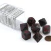 CHX27478 - Chessex 7 Die Set Black/Red Velvet