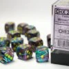 Chessex CHX27650 - Festive Mosaic/yellow 16mm D6 Dice Block (12 Dice)