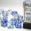 CHX27666 - Chessex 16mm Set Of 12 D6 Nebula Dark Blue/White