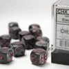 CHX27678 - Chessex 16mm Set Of 12 D6 Velvet Black/Red