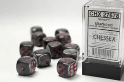 CHX27678 - Chessex 16mm Set Of 12 D6 Velvet Black/Red