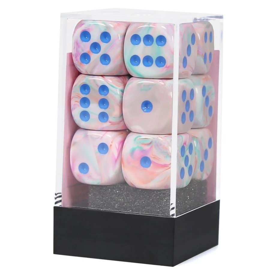 CHX27744 - Chessex 16mm Festive Pop-Art/Blue 1 CHX27744 - Chessex 16mm Festive Pop-Art/Blue