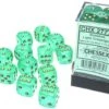 CHX27775 - Chessex 16mm Set Of 12 D6 Borealis Light Green/Gold