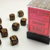 CHX27819 - Chessex 12mm D6 Blue Blood/Gold Scarab