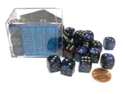 CHX27827 - Chessex 12mm Royal Blue / Gold Scarab