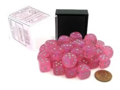 CHX27984 - Chessex 12mm Borealis Pink Silver Luminary