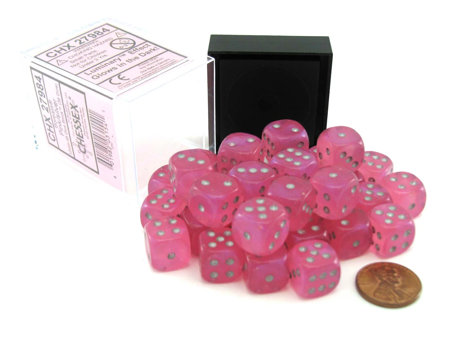 CHX27984 - Chessex 12mm Borealis Pink Silver Luminary 1 CHX27984 - Chessex 12mm Borealis Pink Silver Luminary