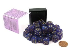 CHX27987 - Chessex 12mm D6 Borealis Royal Purple Gold Luminary