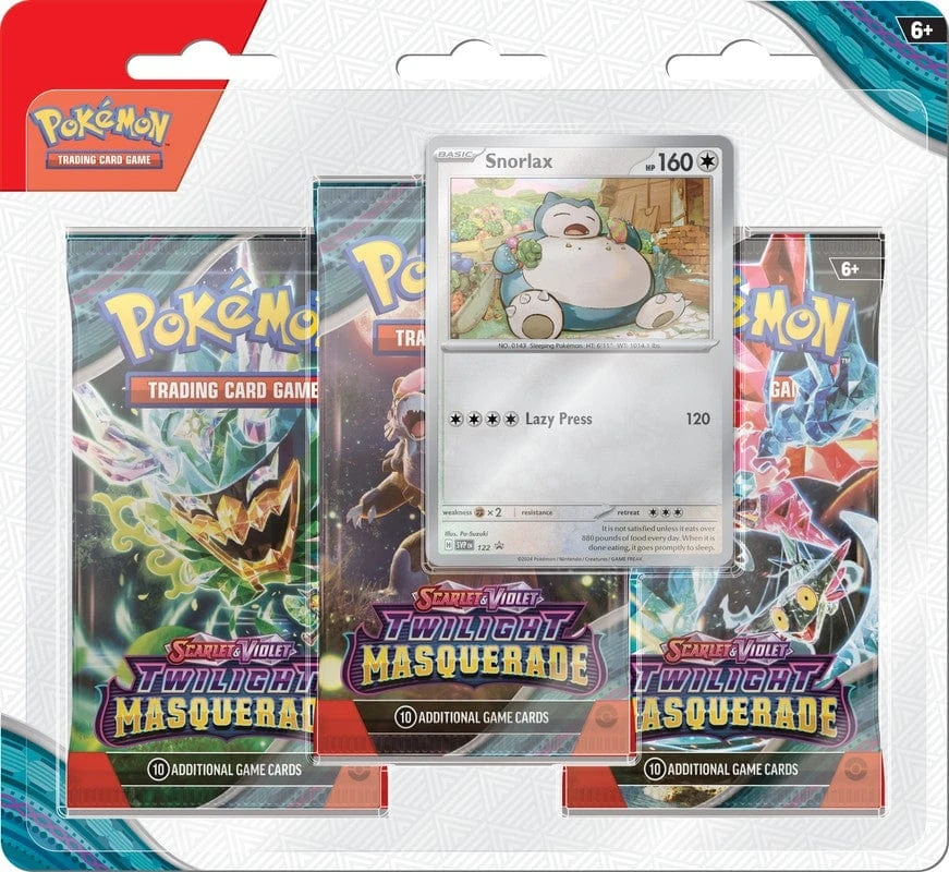 Pokemon Scarlet & Violet 6 Twilight Masquerade 3-Pack Blister - Snorlax 1 Pokemon Scarlet & Violet 6 Twilight Masquerade 3-Pack Blister - Snorlax