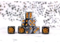 Conquest: Dweghom Faction Dice On Gray Swirl
