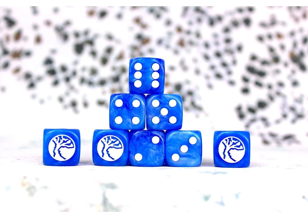Conquest: Nords Faction Dice On Bright Blue Swirl 1 Conquest: Nords Faction Dice On Bright Blue Swirl