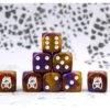 Conquest: Old Dominion Faction Dice On Purple And Gold