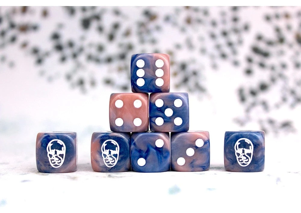 Conquest: Spires Faction Dice On Dark Blue Swirl 1 Conquest: Spires Faction Dice On Dark Blue Swirl