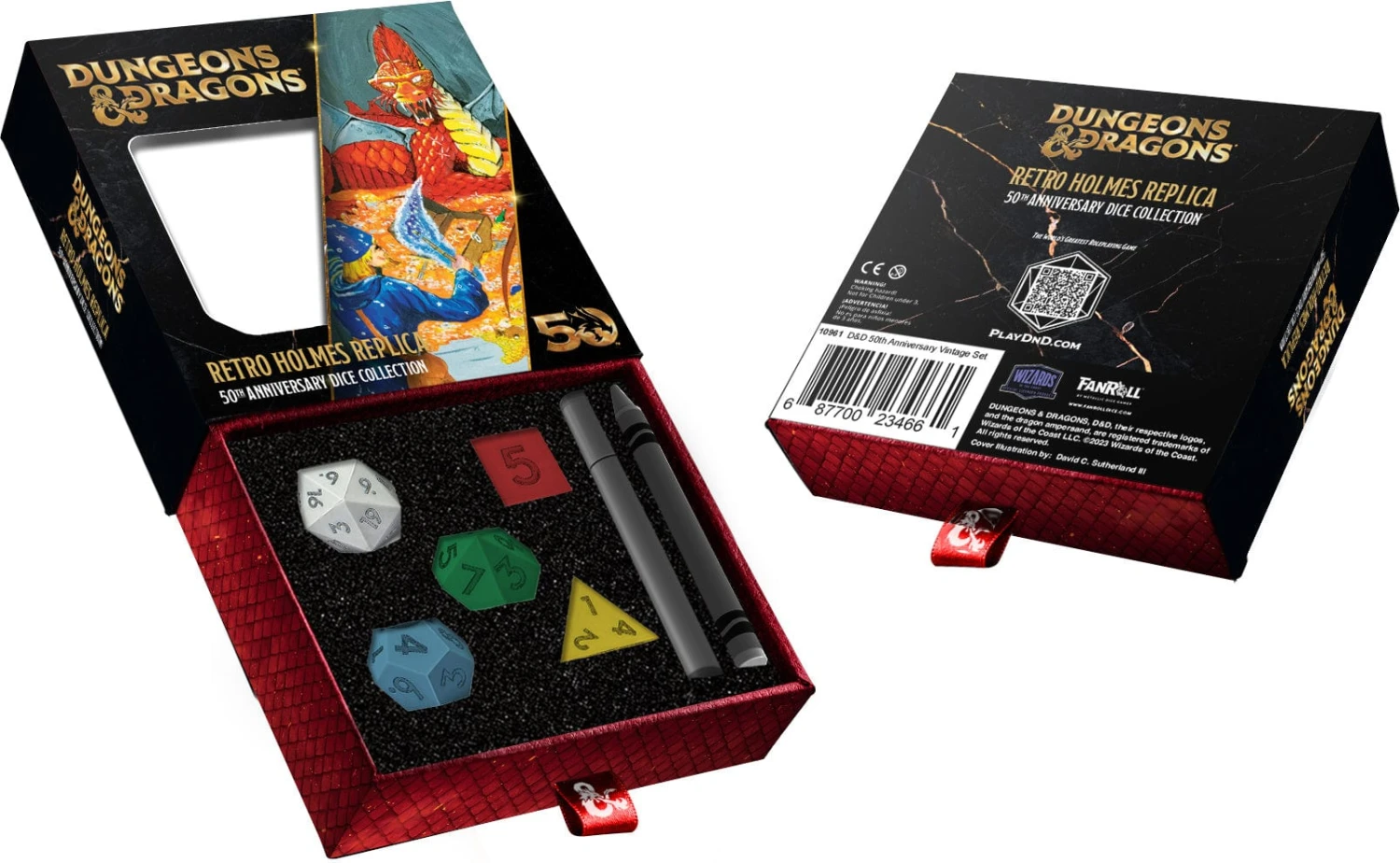 FanRoll: D&D 50th Anniversary - Holmes Retro Replica Polyhedral Dice Set 1 FanRoll: D&D 50th Anniversary - Holmes Retro Replica Polyhedral Dice Set