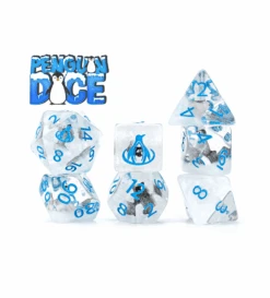 Gate Keeper Games 7 Die Set: Inclusion Dice - Penguin