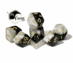 GKGH578-11d - Gate Keeper Games 11 Die Set: Yin Yang Halfsies Dice