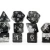 GKGHG80-11d - Gate Keeper Games 11 Die Set: Glitter Black Halfsies Dice
