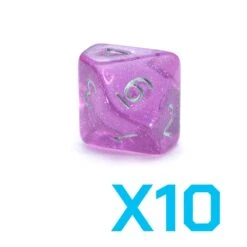 GKGHL5-10d10 - Gate Keeper Games Set Of 10 D10: Lilac Blossom Holographic Dice